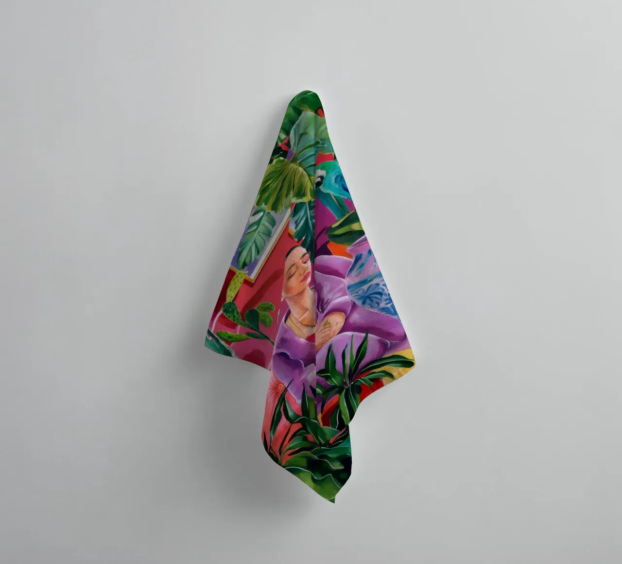 Magenta Jungle Bloom asciugamano da bagno da Infinite Chroma