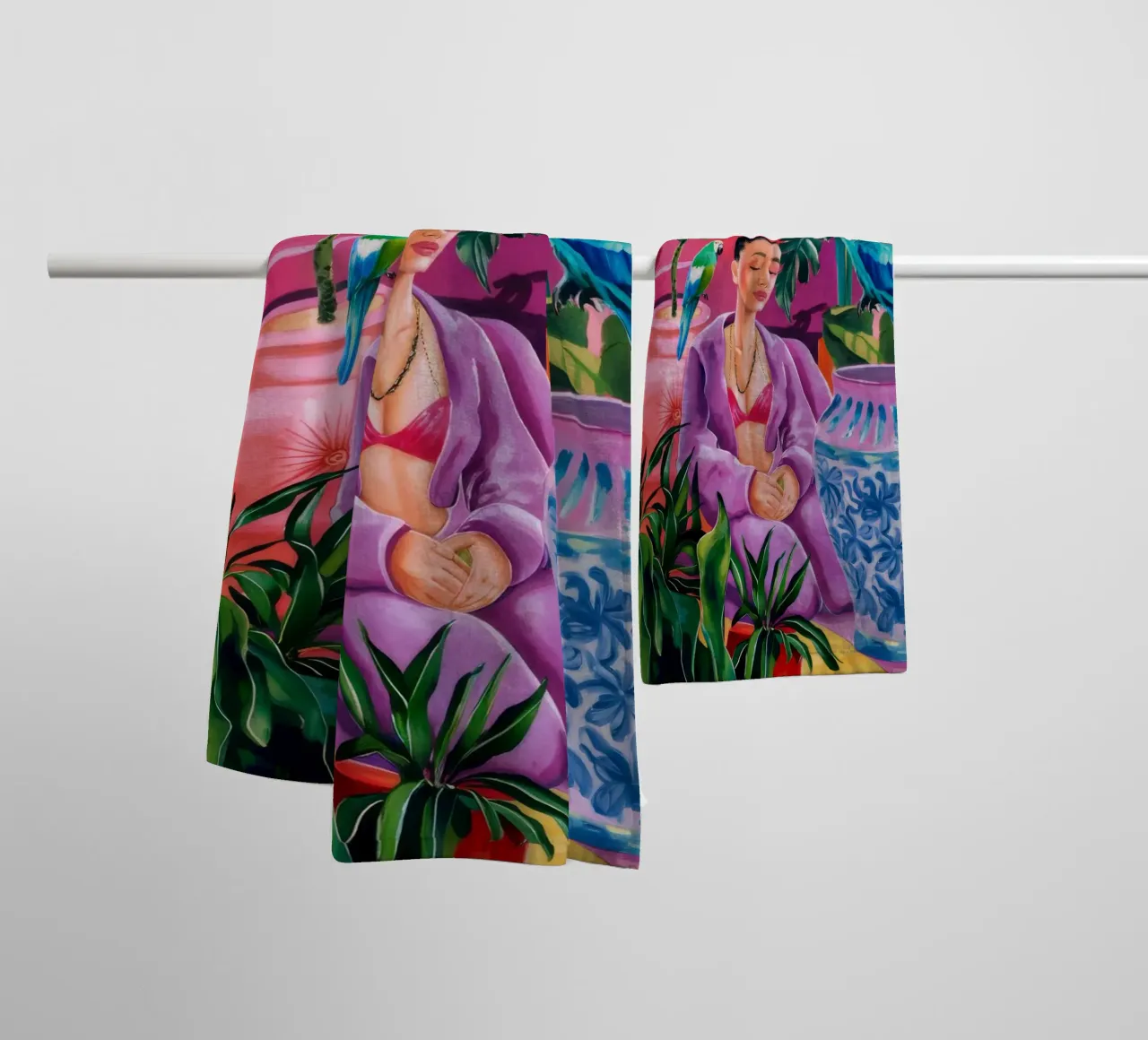 Magenta Jungle Bloom asciugamano da bagno da Infinite Chroma
