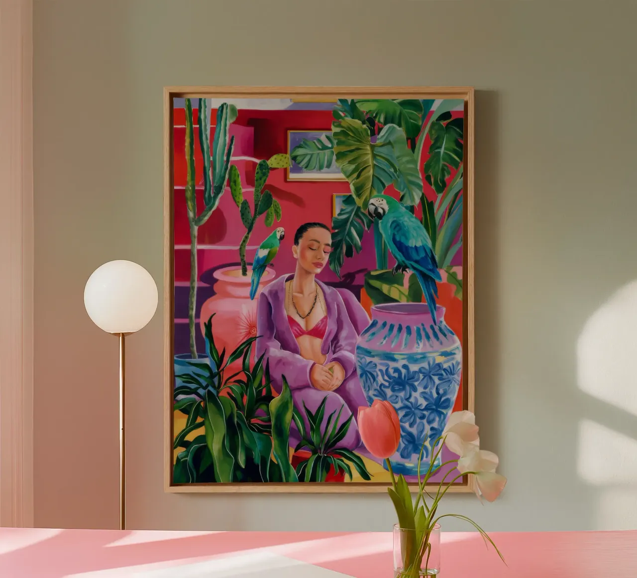 Magenta Jungle Bloom canvas by Infinite Chroma