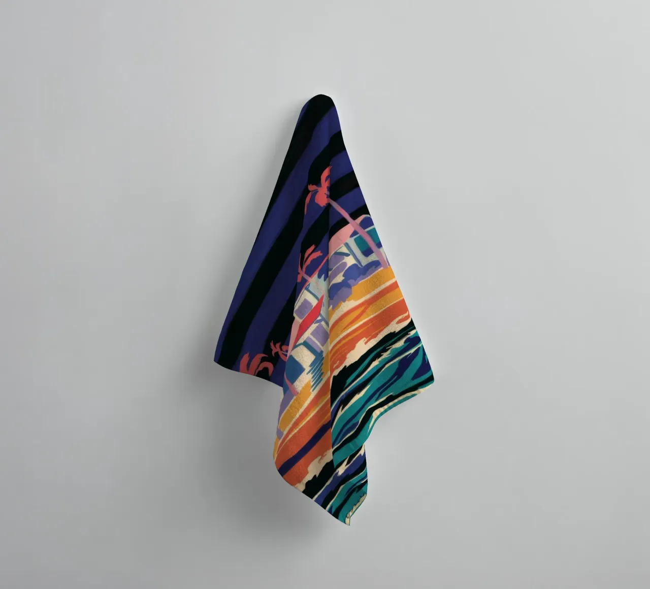 Psychedelic Beach Hut towel by Silk Palette