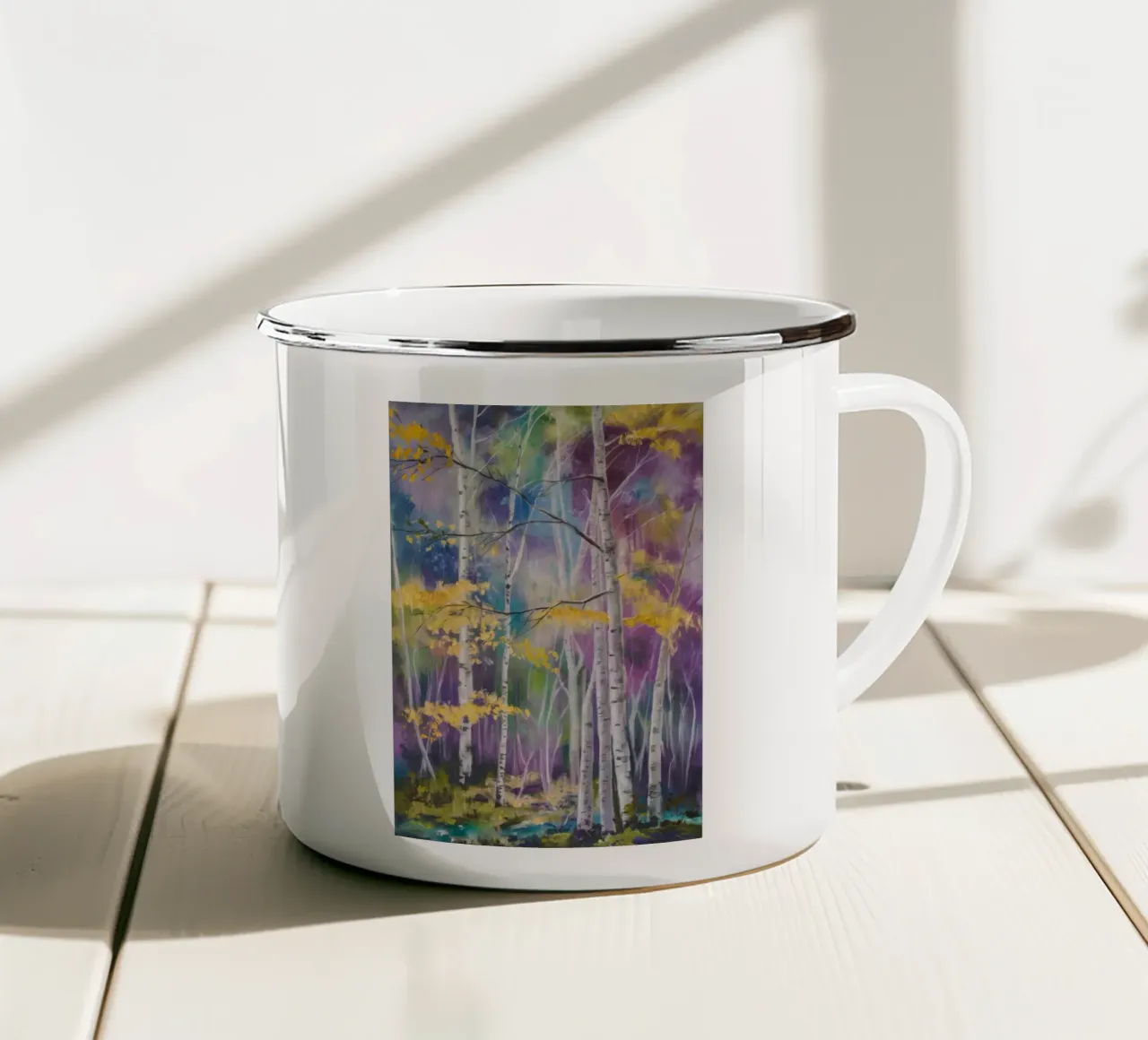 Sussurri di betulla tazza in smalto da Dream Spectrum