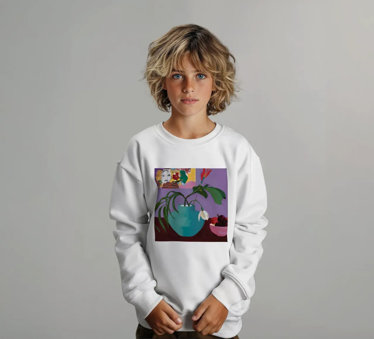 Ciliegie a foglia di ciano felpa bambino da Opal Strokes