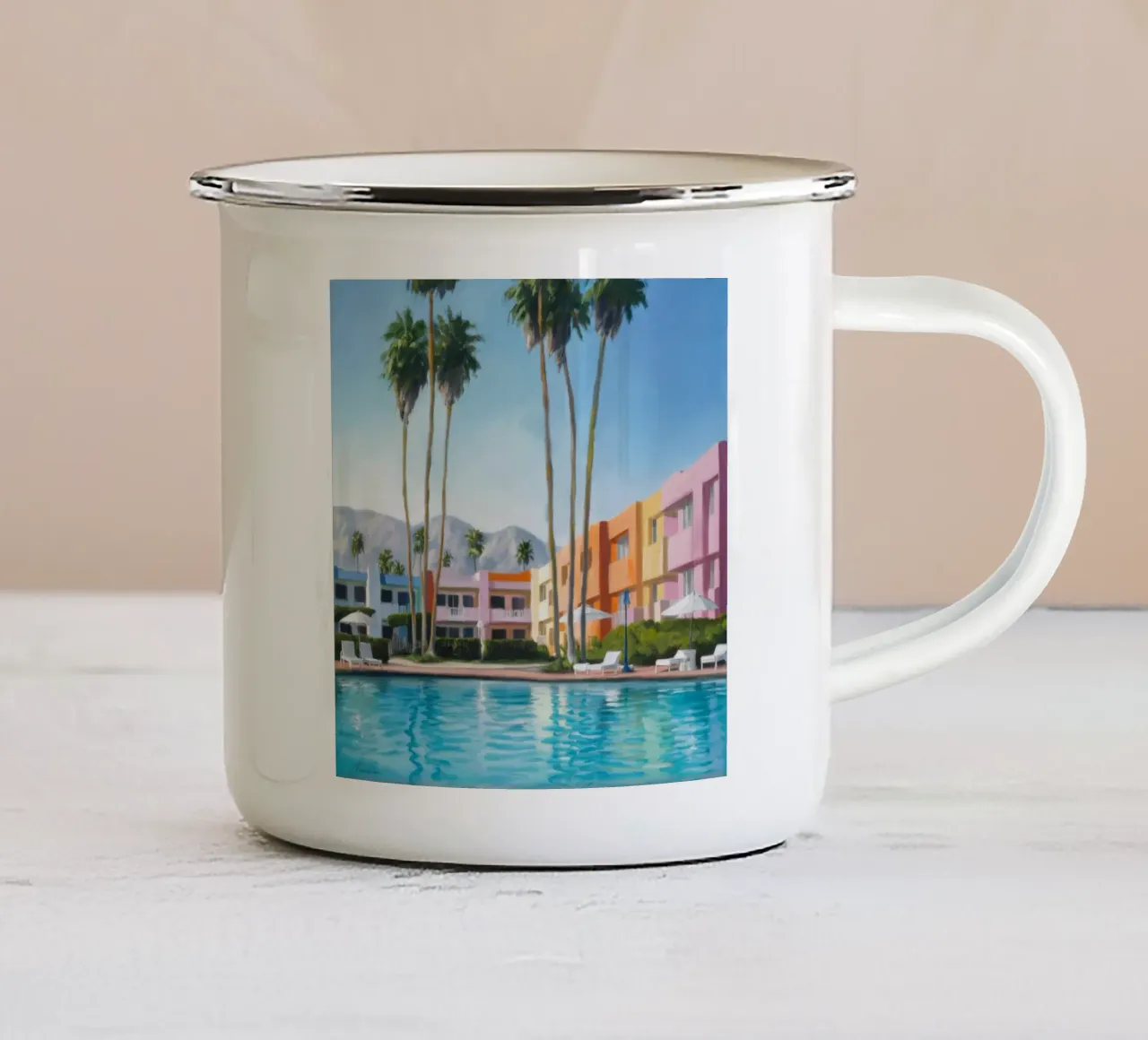 Aqua Palm Chic tazza in smalto da Infinite Chroma