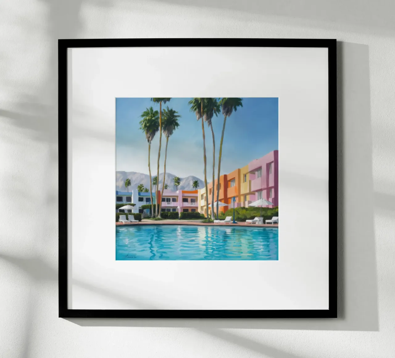 Aqua Palm Chic poster con telaio in alluminio da Infinite Chroma
