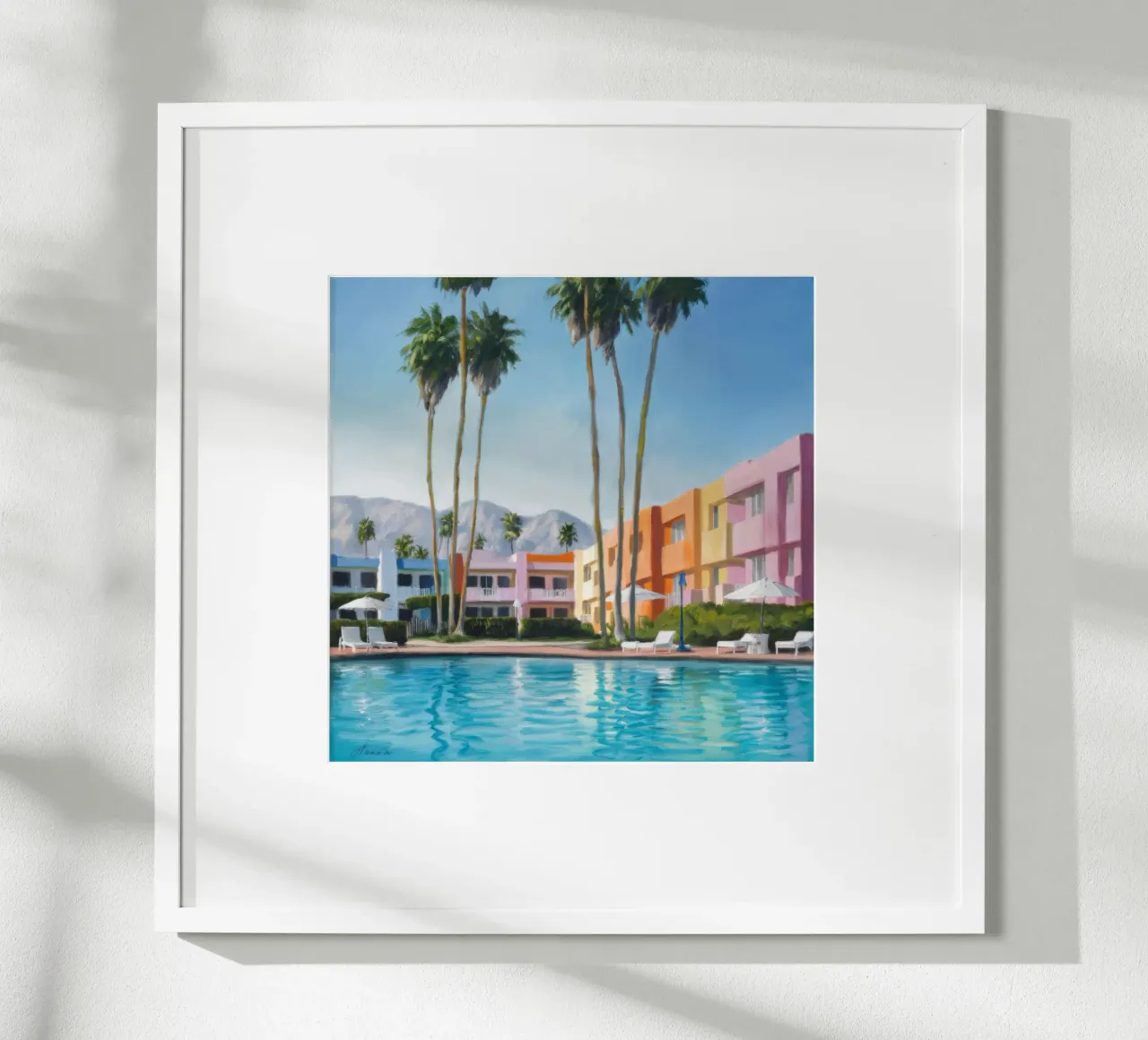 Aqua Palm Chic poster con telaio in alluminio da Infinite Chroma