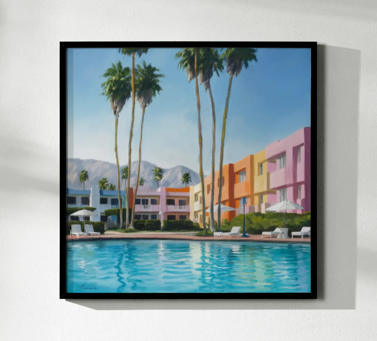Aqua Palm Chic poster con telaio in alluminio da Infinite Chroma