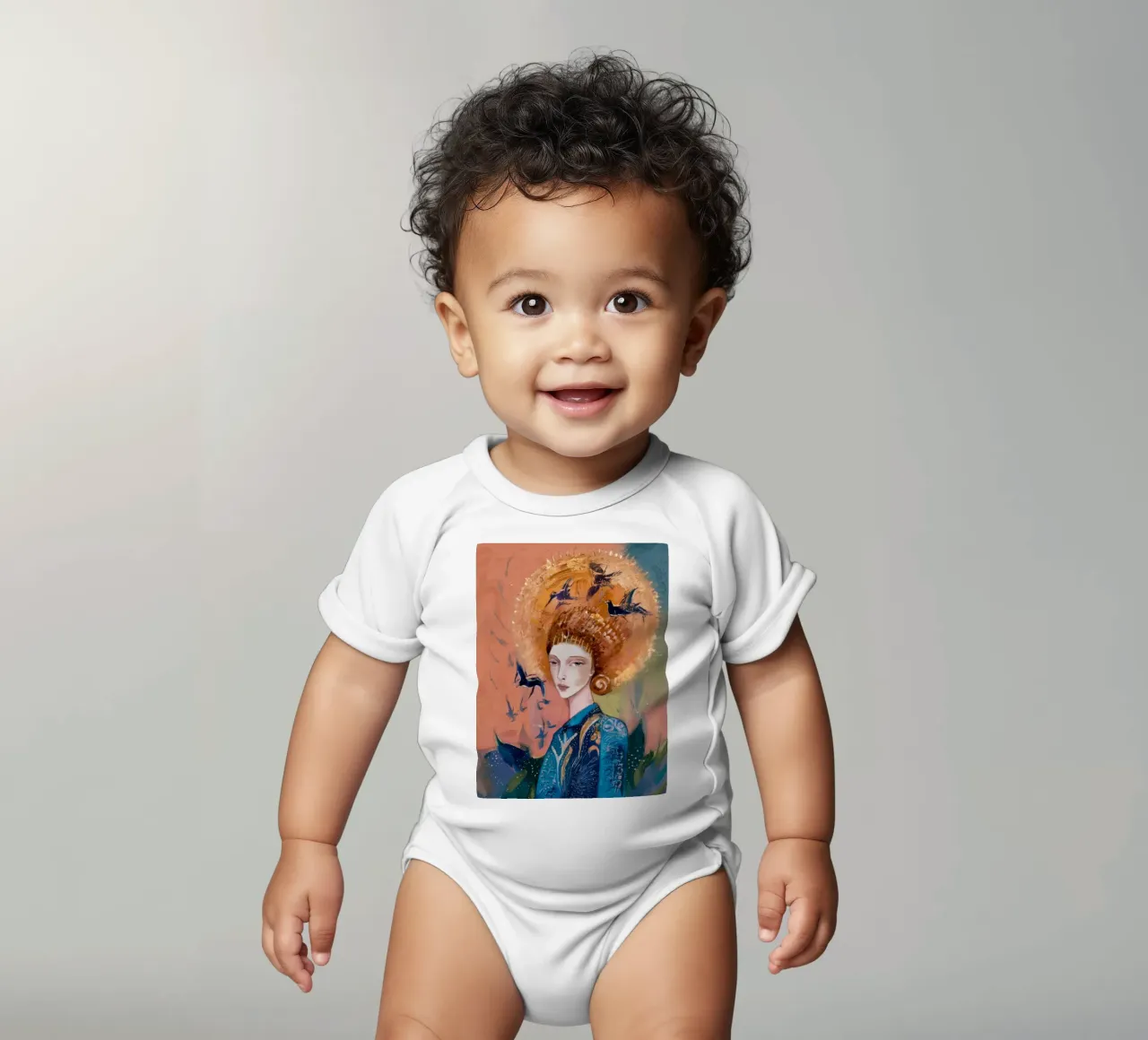 Aviary Ember Krone Kurzarm Babybody von Vivid Reverie