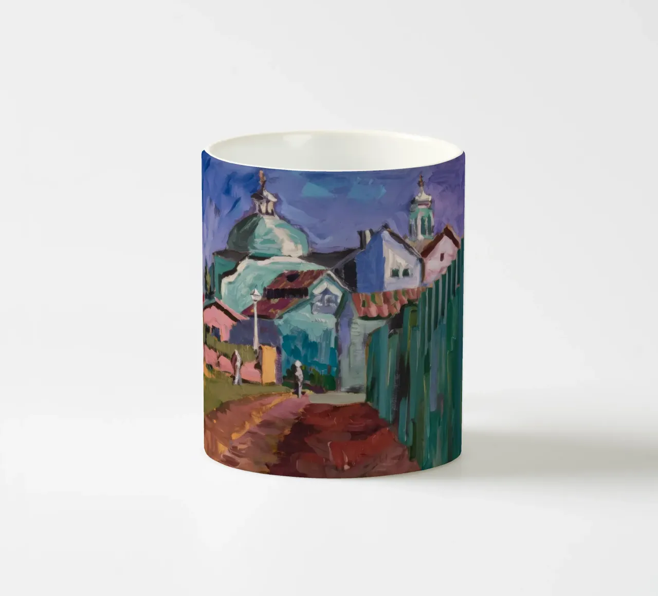 Turquoise torenuitzicht keramische mok van Radiance Landscape