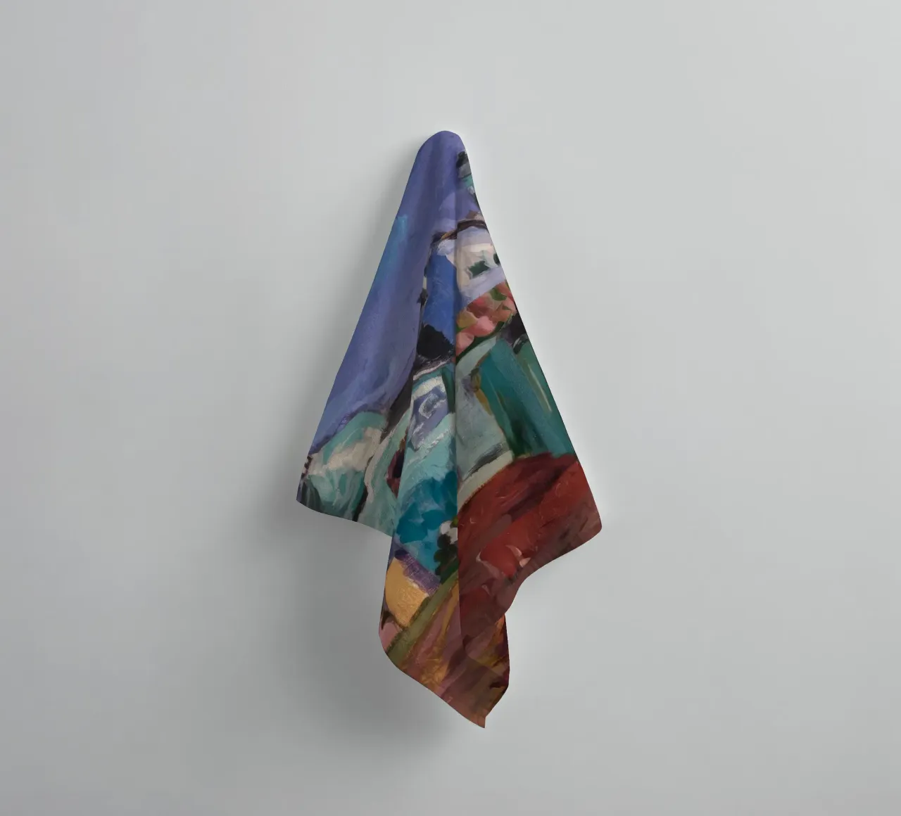 Turquoise torenuitzicht badhanddoek van Radiance Landscape