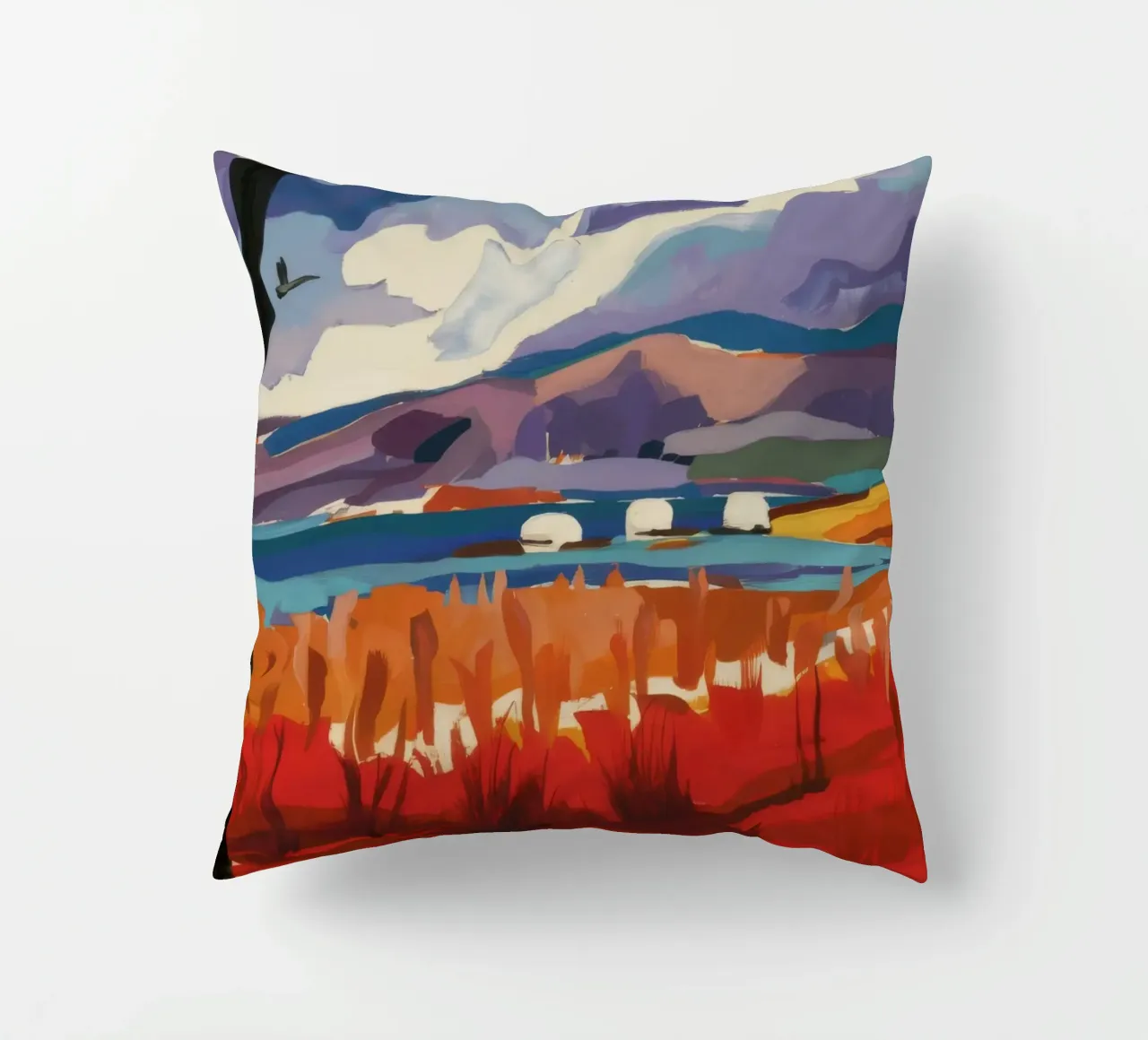 Paesaggio occidentale infuocato cuscino da Silk Palette