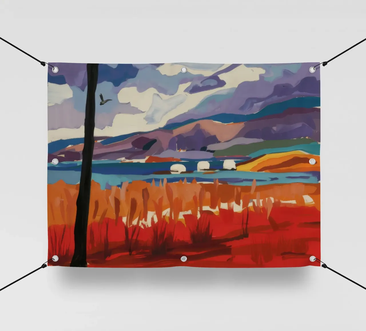 Paesaggio occidentale infuocato telo in pvc da Silk Palette