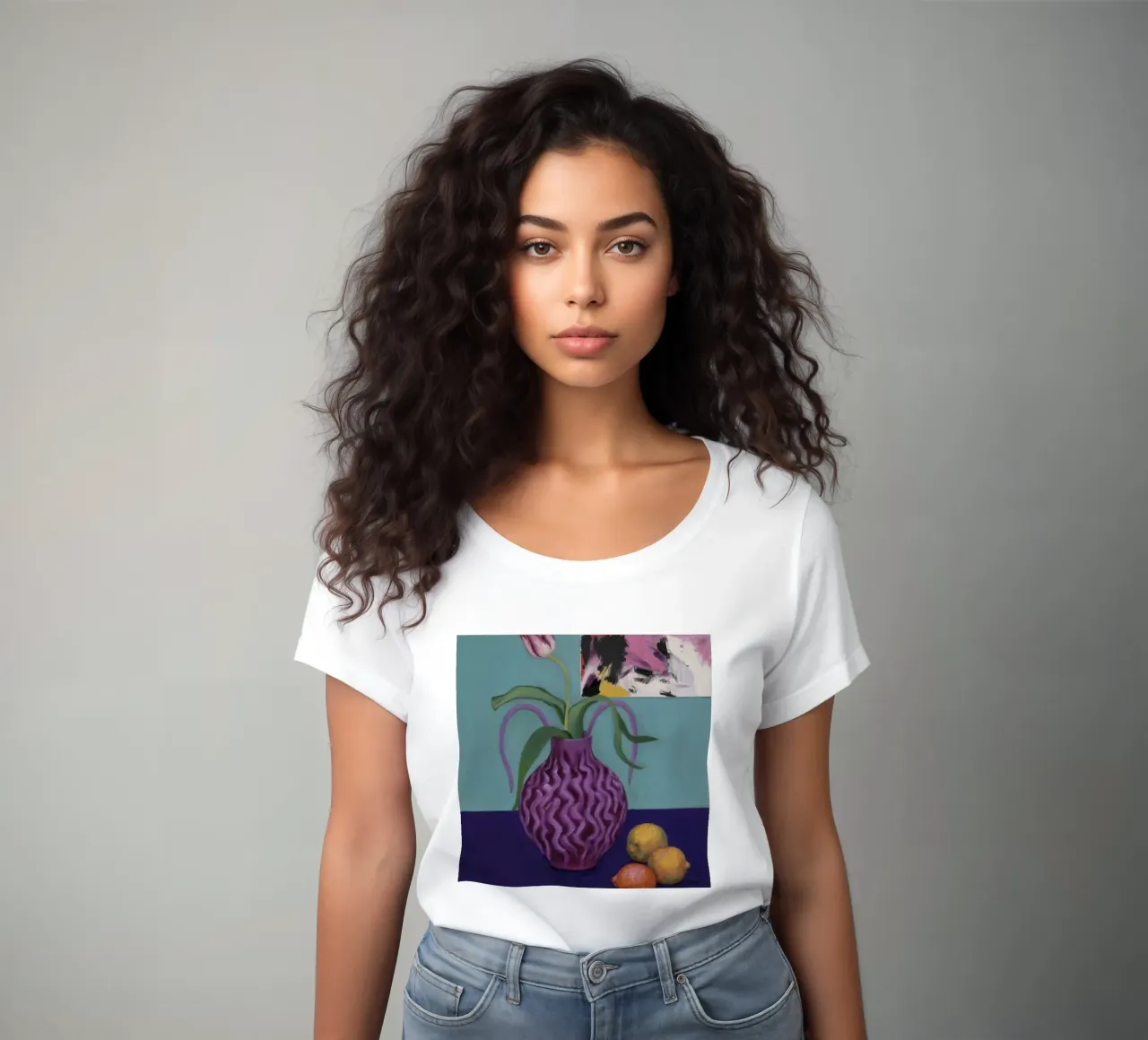 Amethyst Wave Lemons women's fitted t-shirt by Opal Strokes