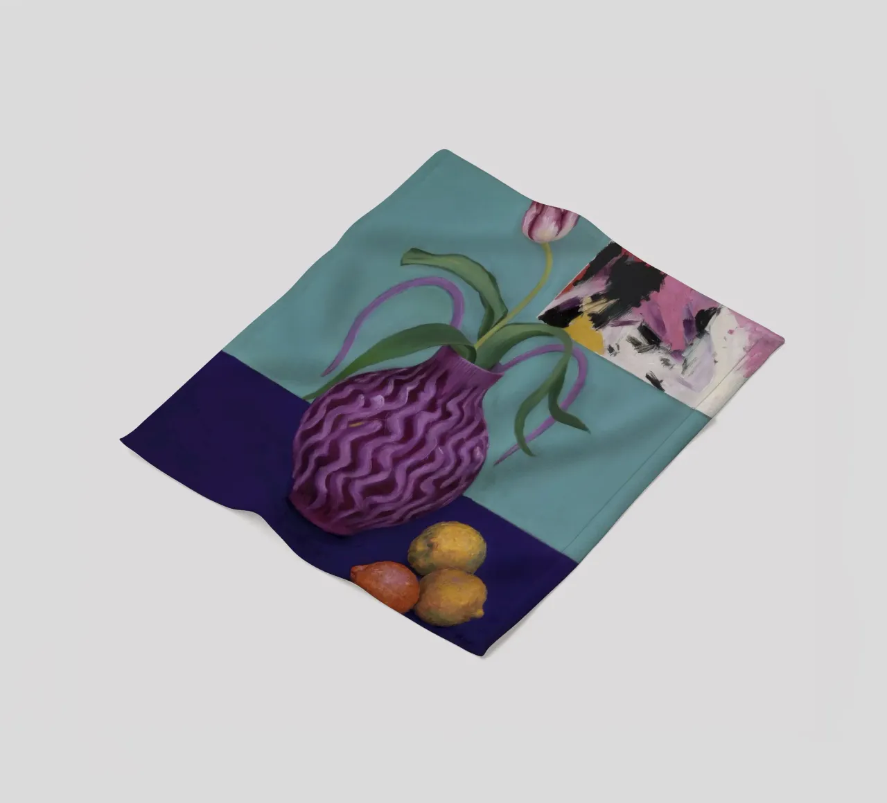 Amethyst Wave Lemons fleece blanket by Opal Strokes