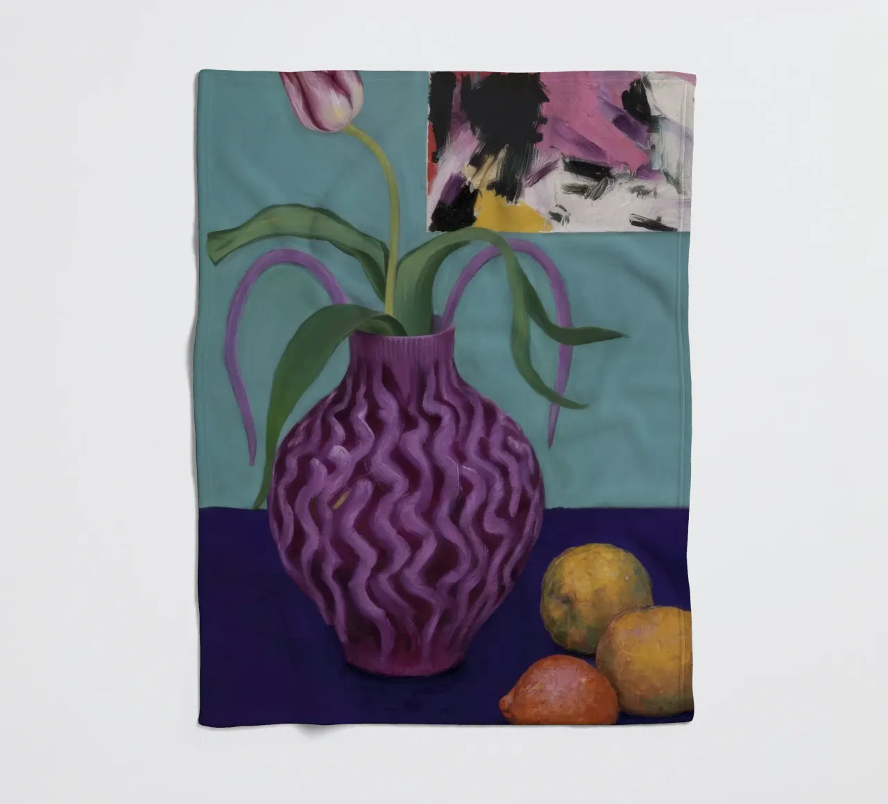 Amethyst Wave Lemons fleece blanket by Opal Strokes