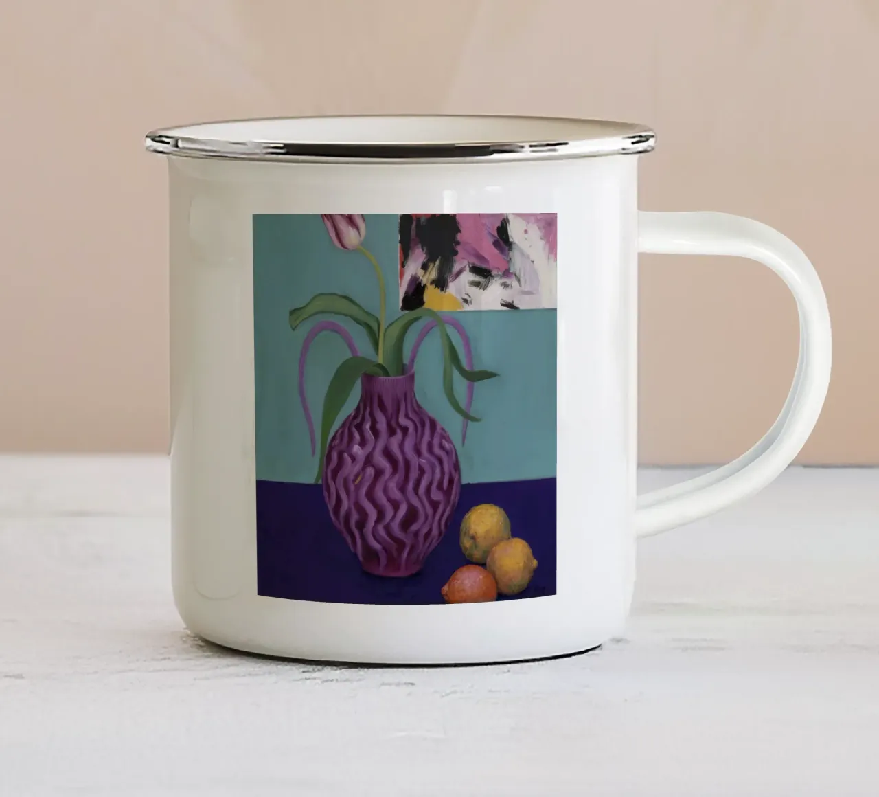 Limoni a onda ametista tazza in smalto da Opal Strokes
