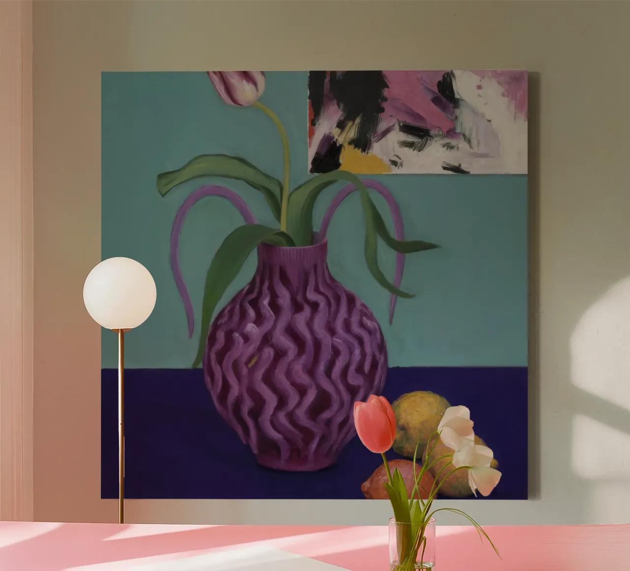 Amethyst Wave Lemons canvas by Opal Strokes