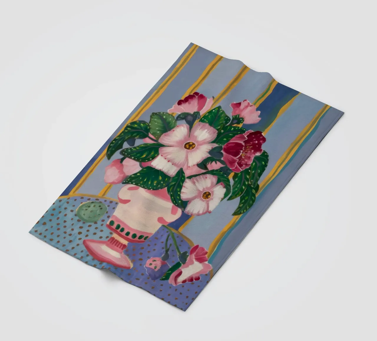 Petal Urn Stripes fleece blanket by Vivid Reverie