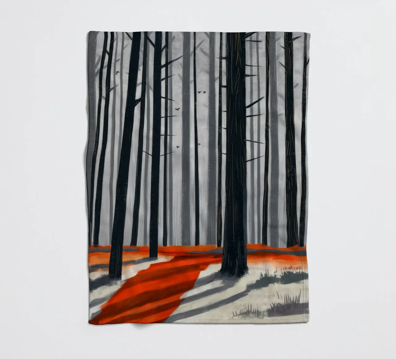 Foresta invernale monocromatica coperta in pile da Silk Palette