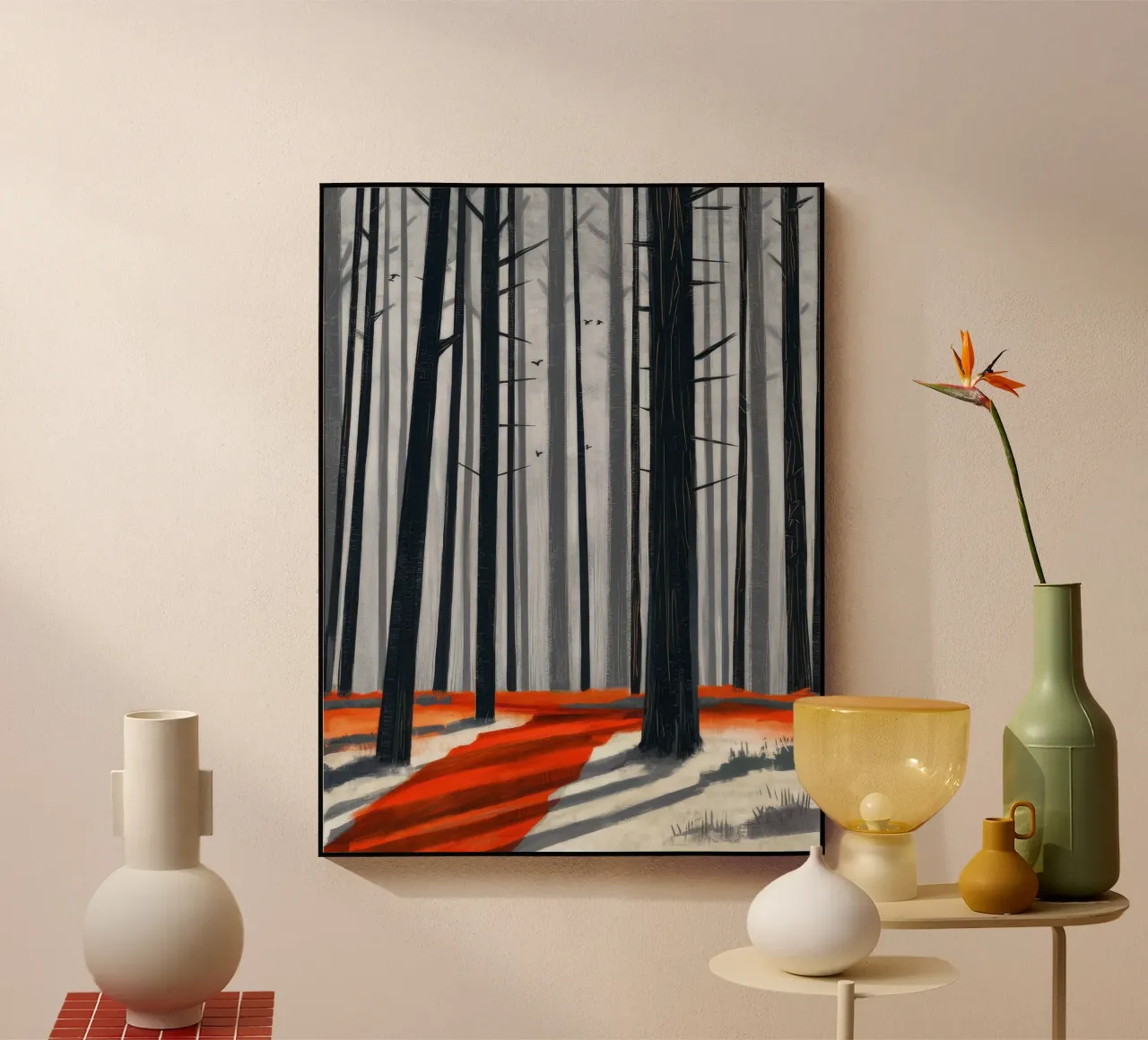 Foresta invernale monocromatica plexiglass da Silk Palette