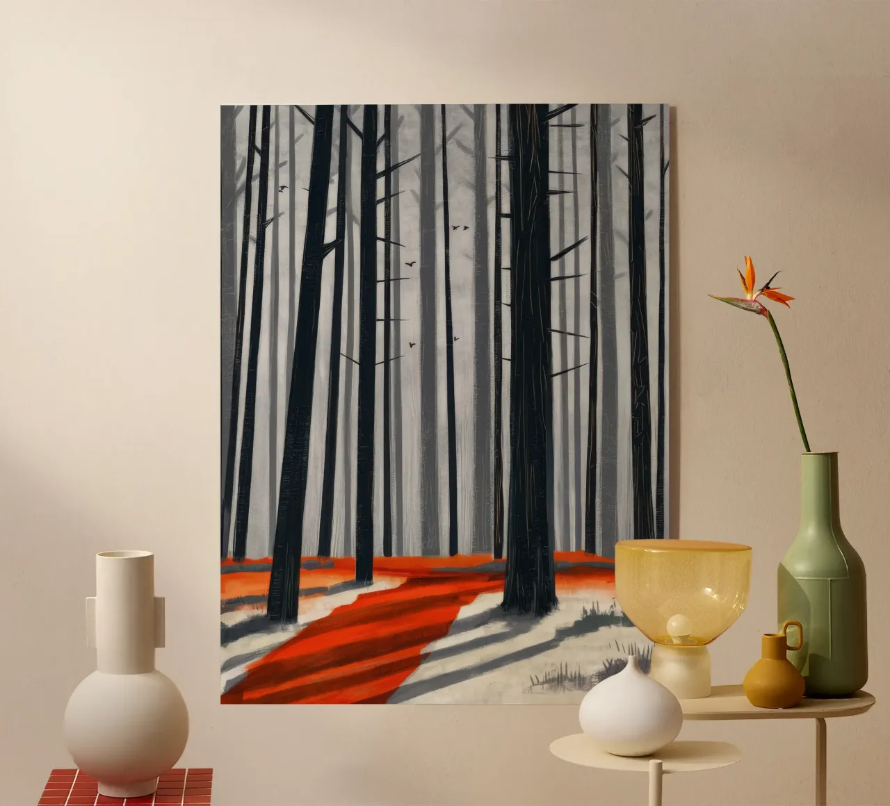 Foresta invernale monocromatica plexiglass da Silk Palette