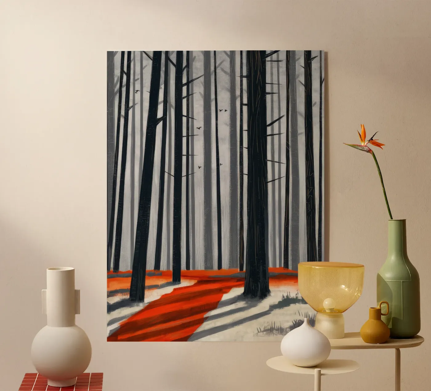 Foresta invernale monocromatica plexiglass da Silk Palette