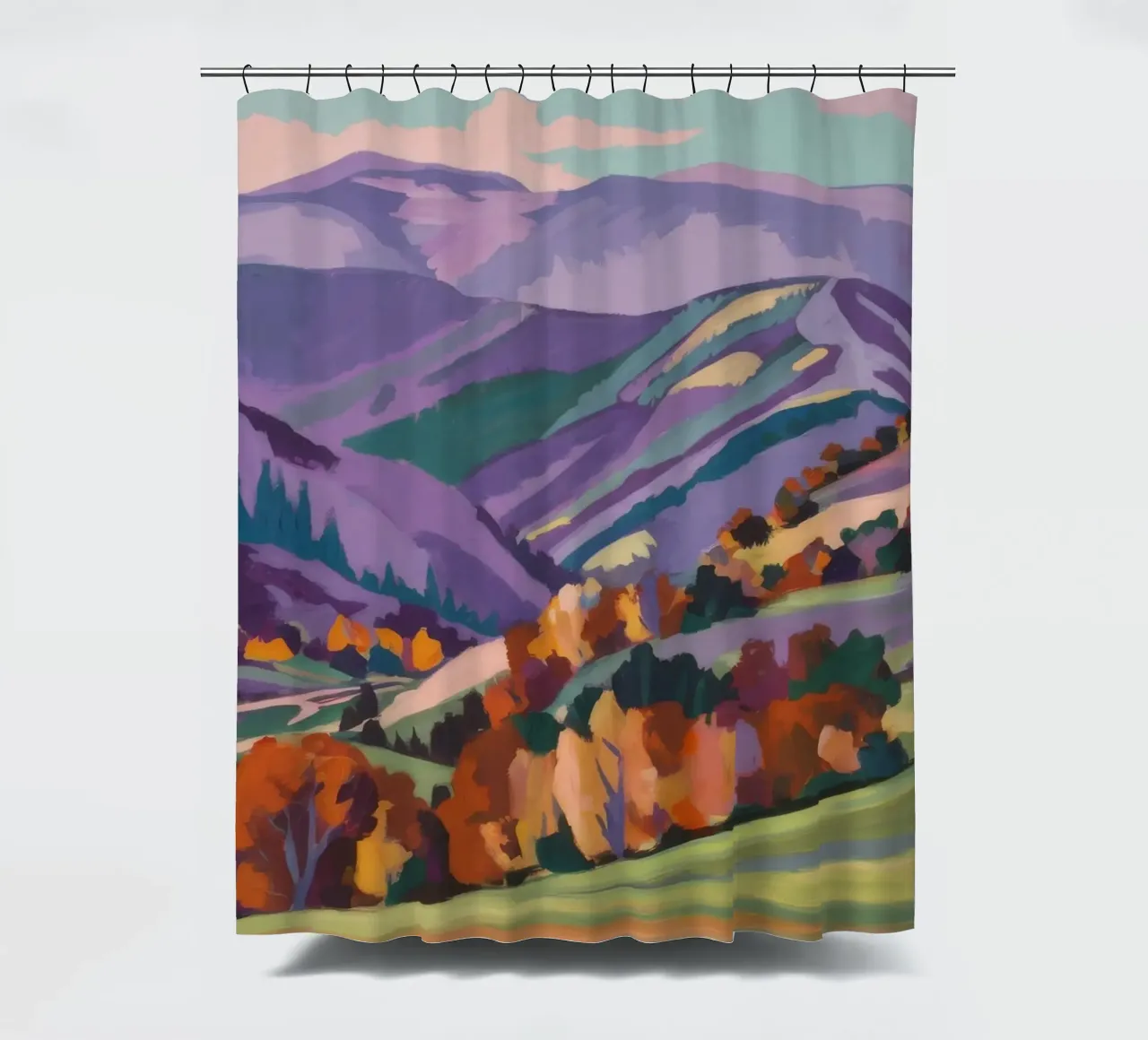 Cascata della collina d'autunno tenda da doccia da Celestial Harmony