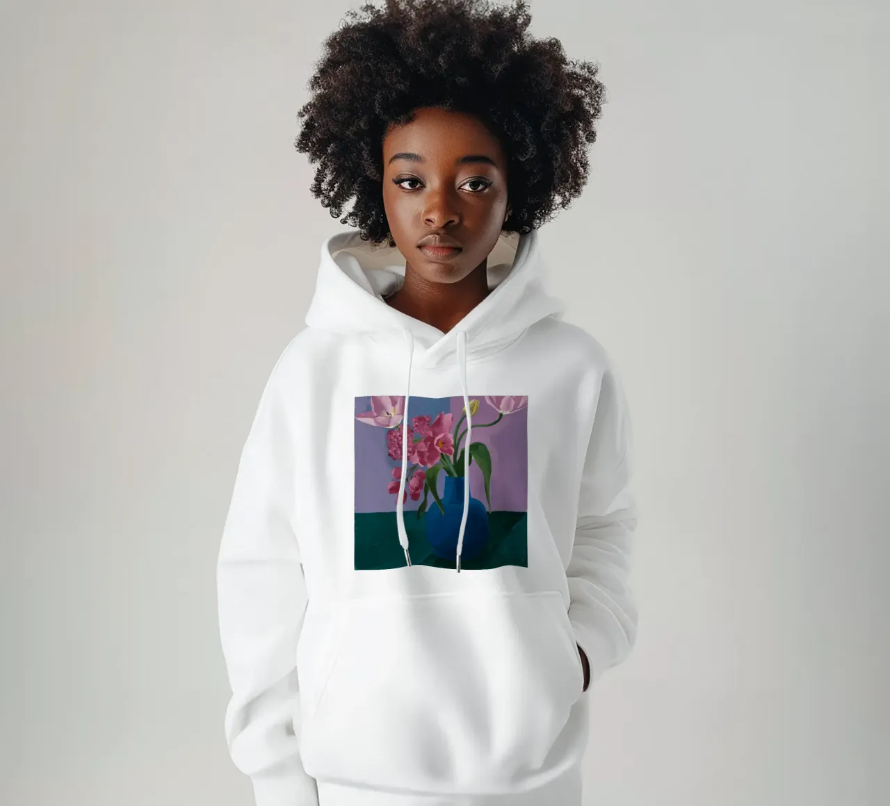 Profondità di peonia indaco felpa con cappuccio da Opal Strokes