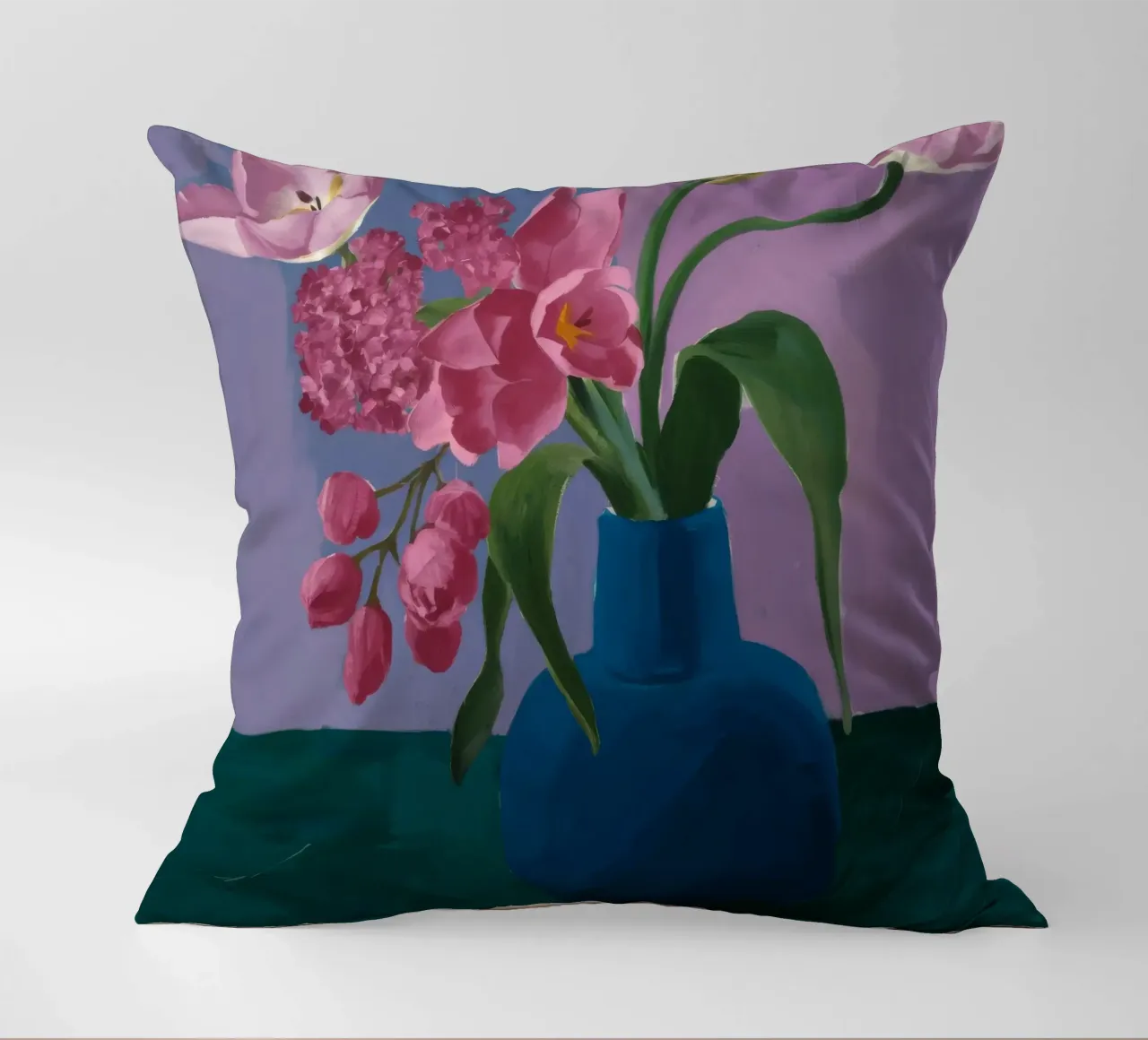 Profondità di peonia indaco cuscino da Opal Strokes