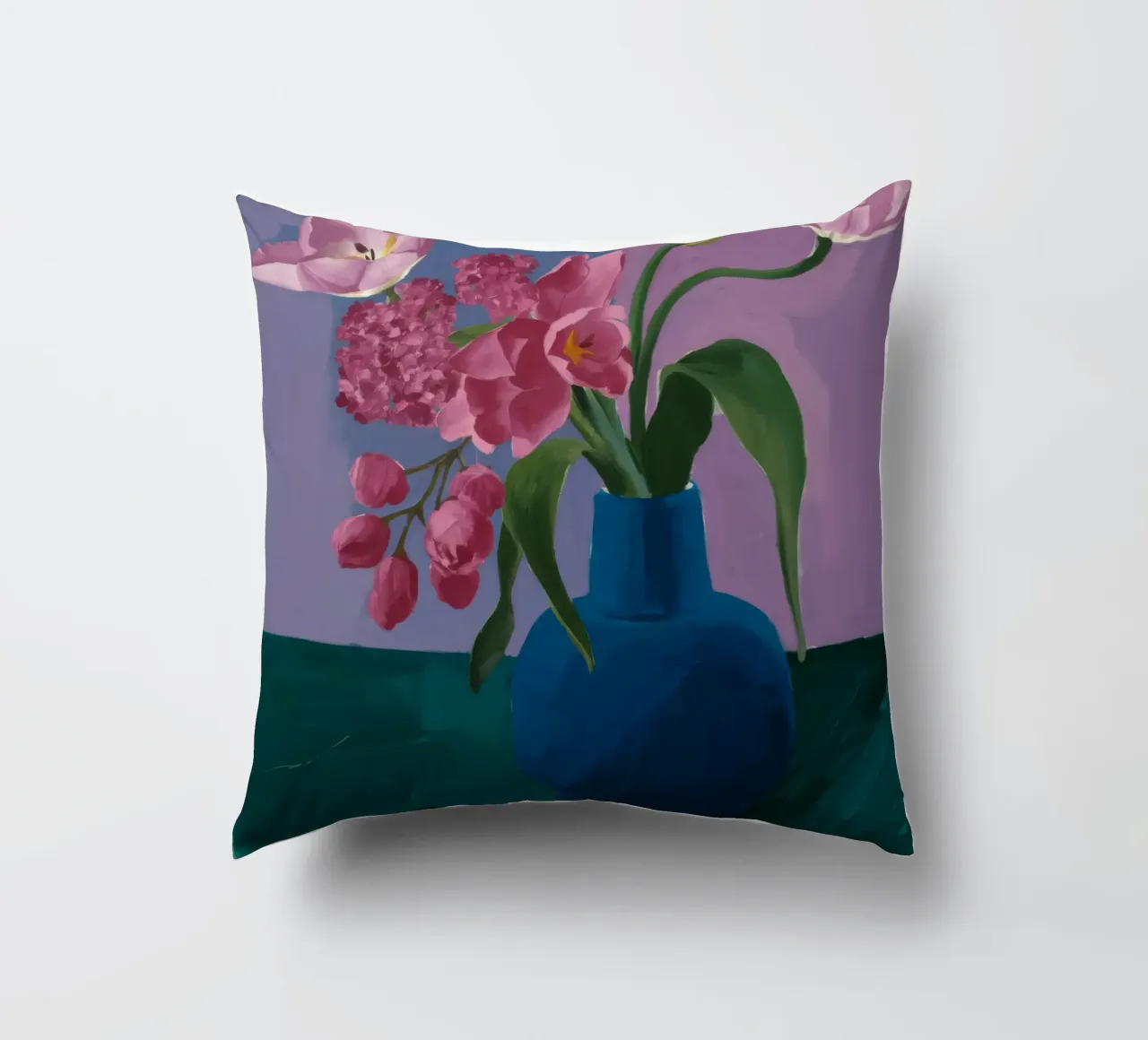 Profondità di peonia indaco cuscino da Opal Strokes