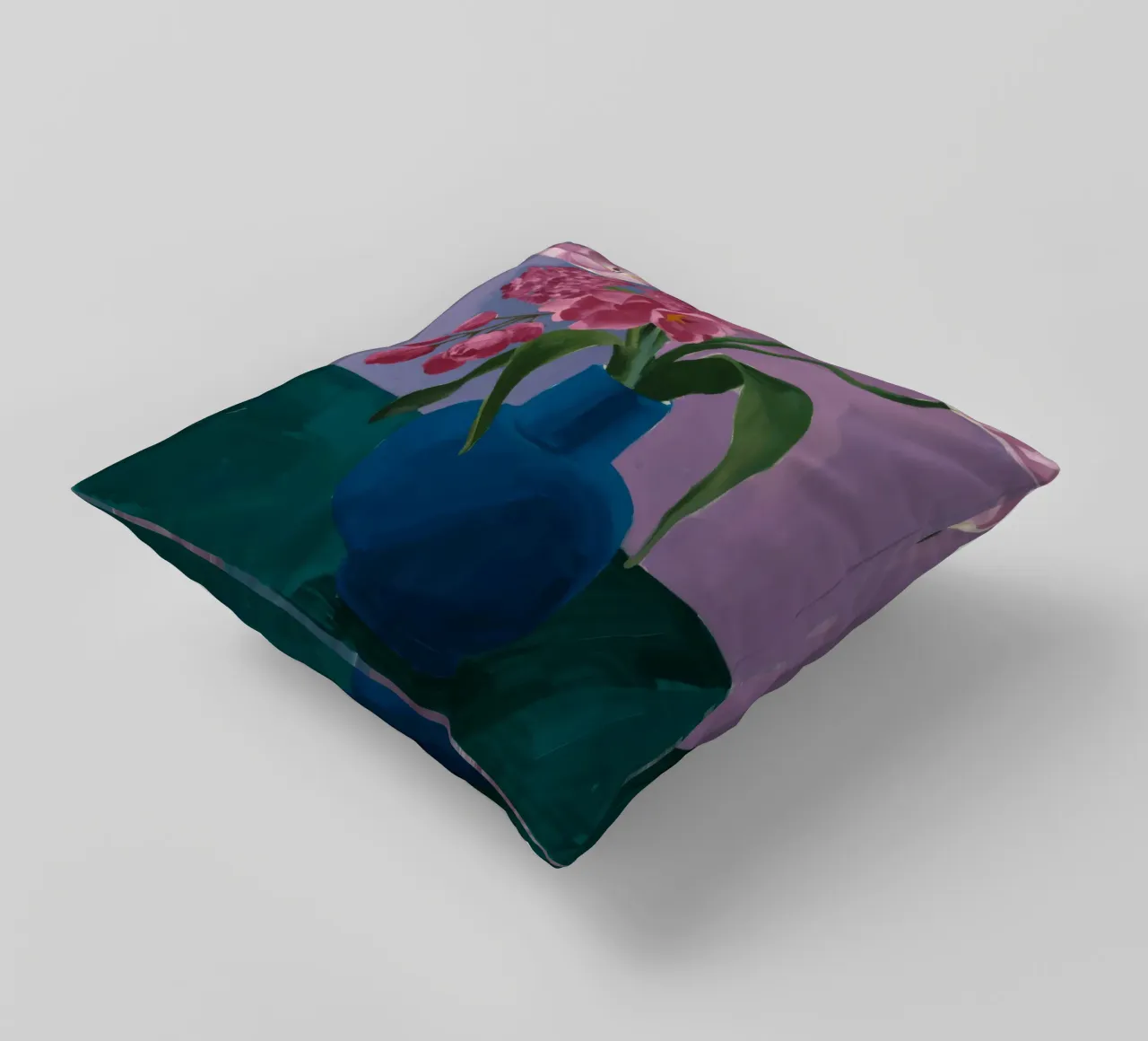 Profondità di peonia indaco cuscino da Opal Strokes
