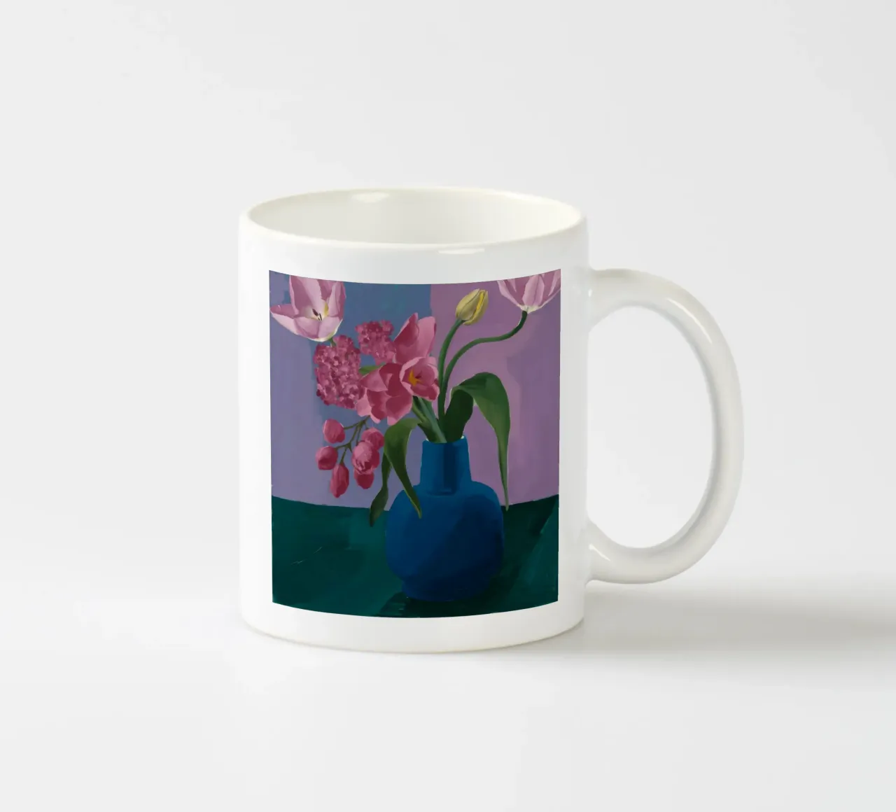Profondità di peonia indaco tazza in ceramica da Opal Strokes