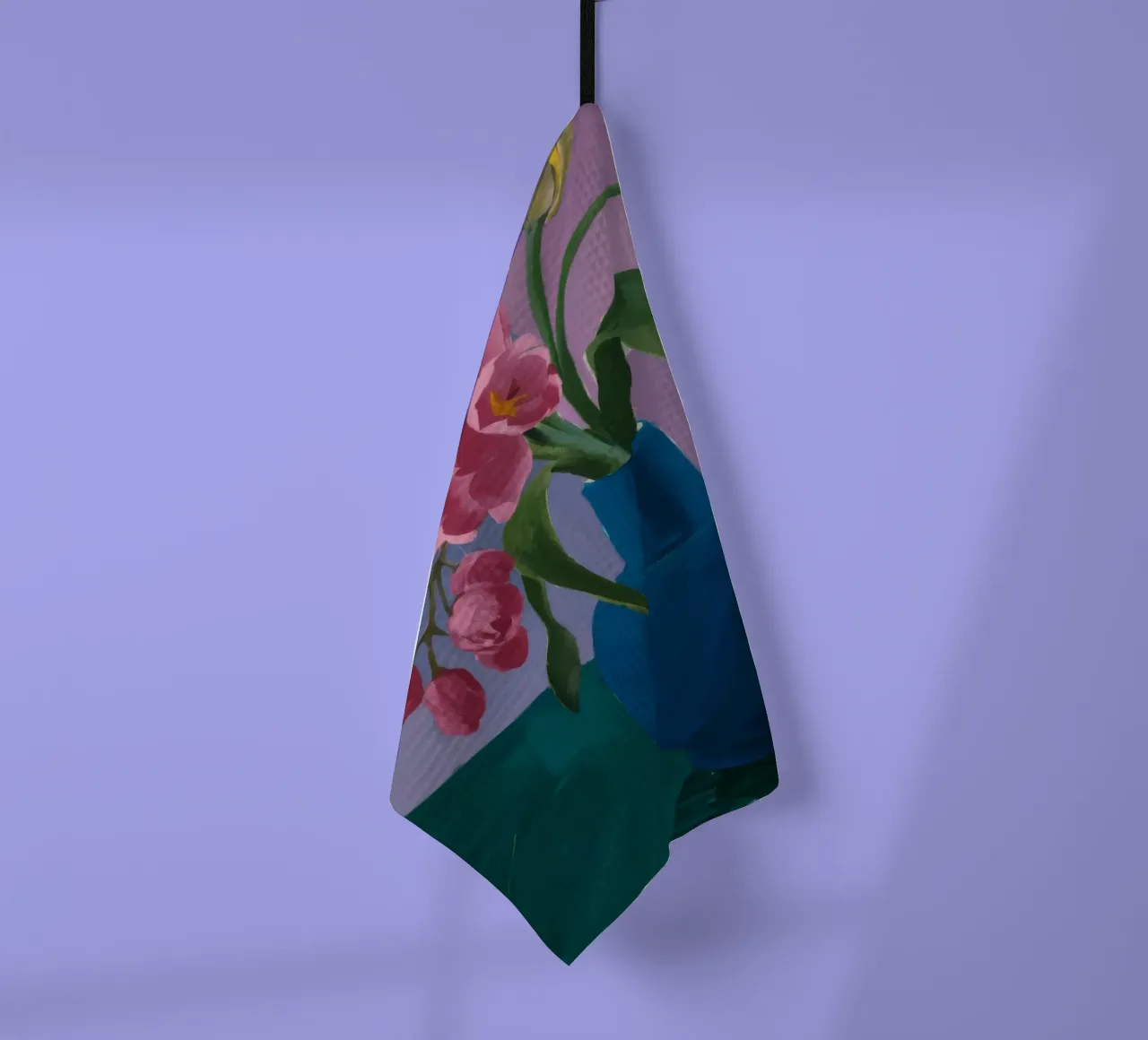 Profondità di peonia indaco canovaccio da cucina da Opal Strokes