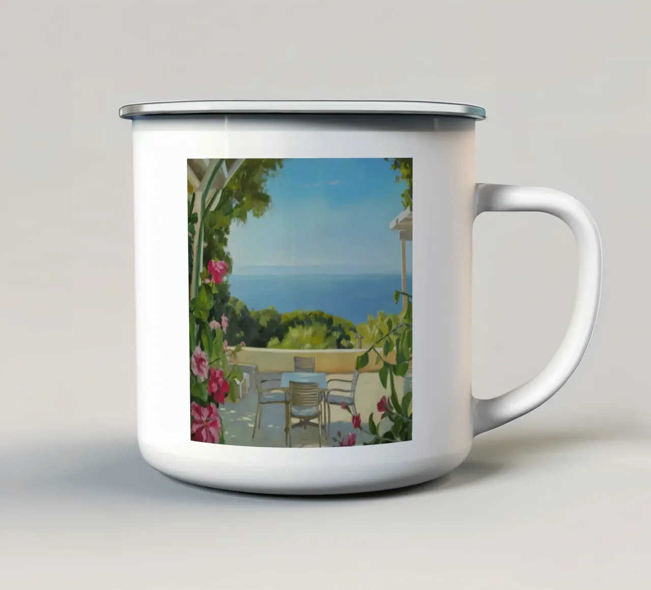 Vista fioritura costiera tazza in smalto da Infinite Chroma