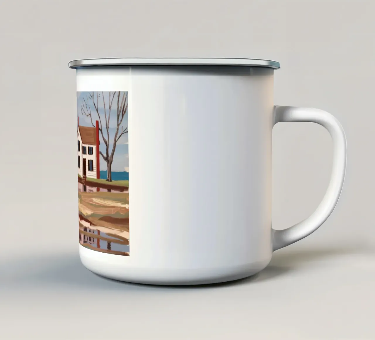 Laundry Day Farmhouse enamel mug by Silk Palette