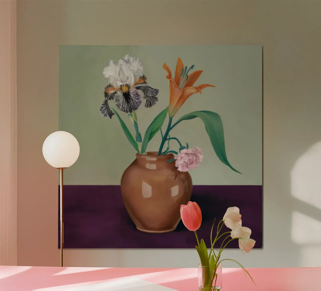 Giglio di terra Grace poster con telaio in legno da Opal Strokes