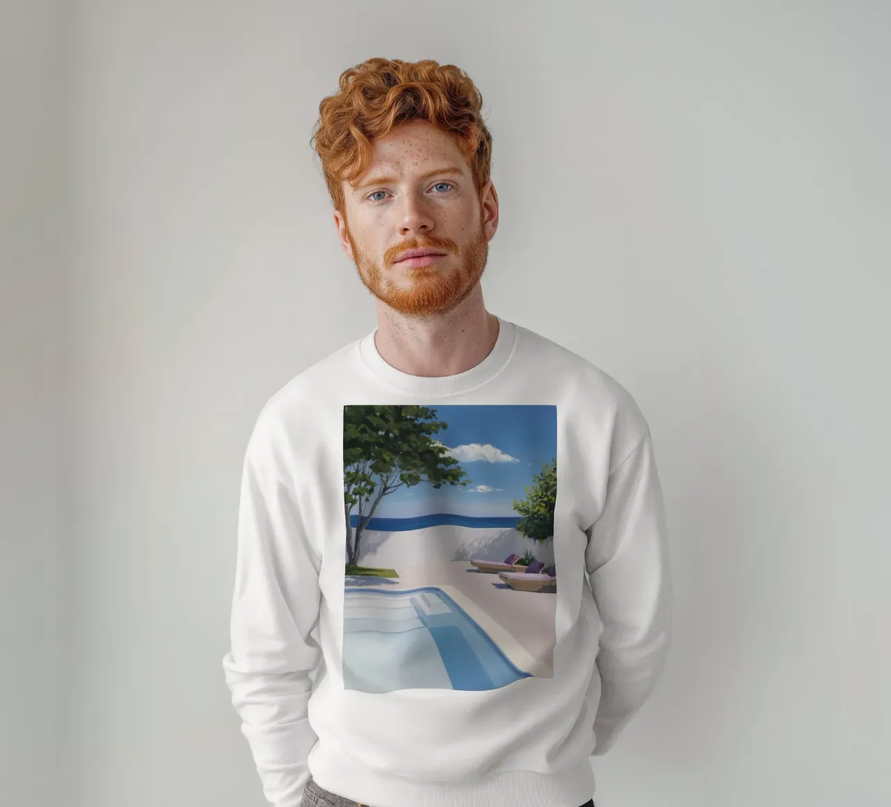 Azure-Pool-Horizont Sweatshirt von Infinite Chroma