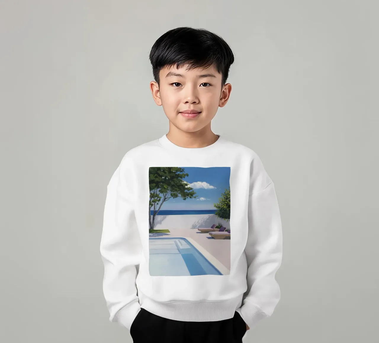 Azure-Pool-Horizont Kinder Sweatshirt von Infinite Chroma