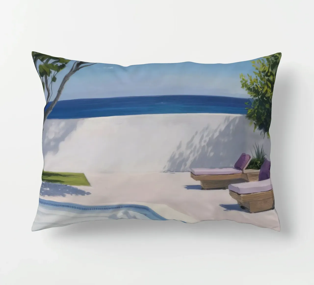 Azure Pool Horizon decorative cushion by Infinite Chroma