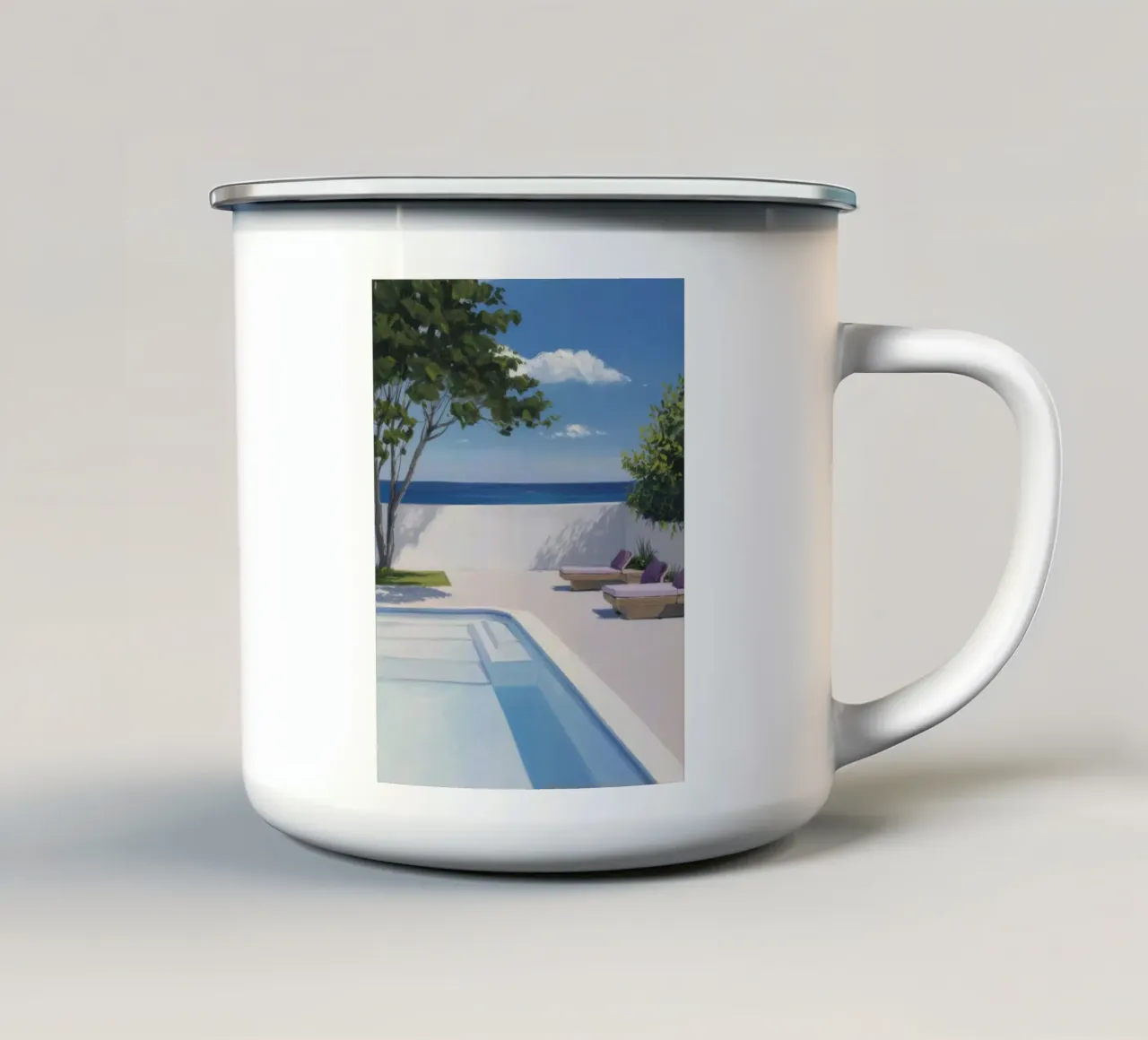 Azure-Pool-Horizont Emaille Tasse von Infinite Chroma