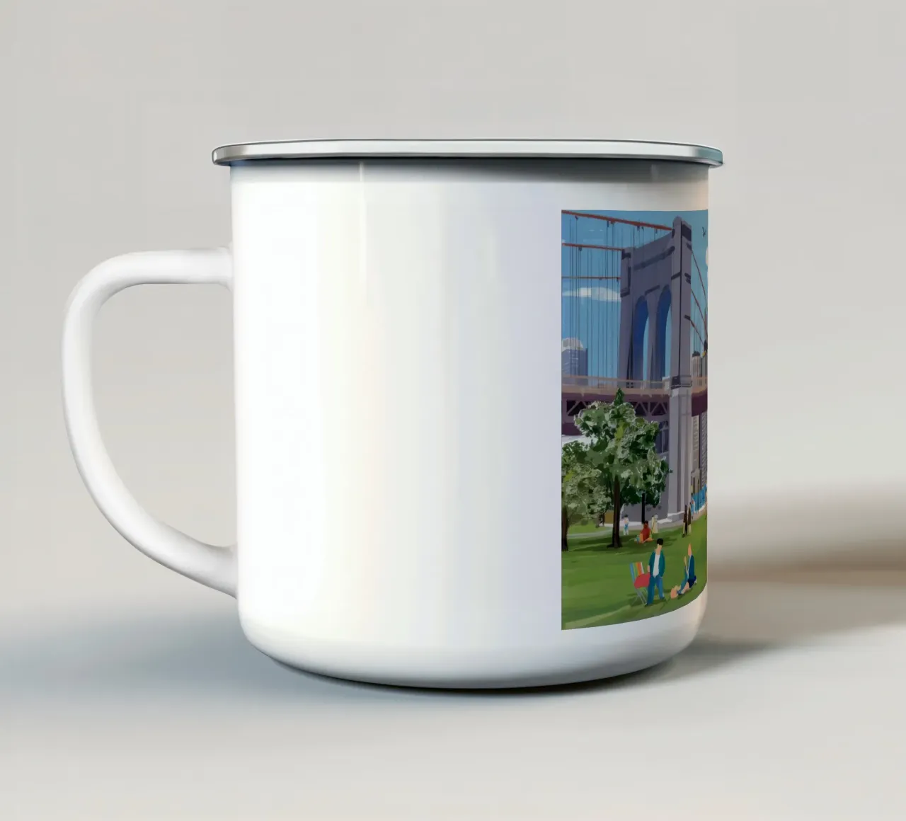 Pastorale del ponte di Brooklyn tazza in smalto da Silk Palette