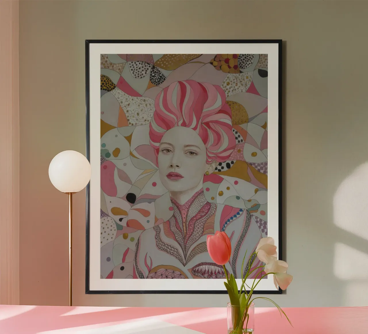 Profilo dell'aura dei petali poster con telaio in plastica da Vivid Reverie