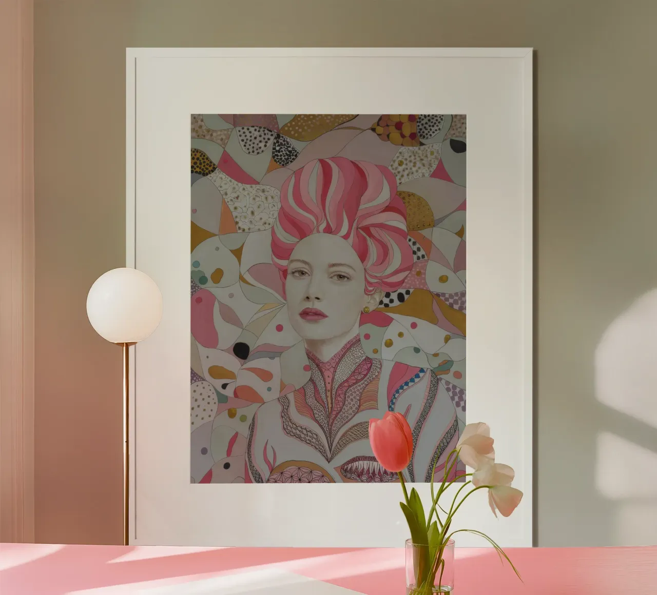 Profilo dell'aura dei petali poster con telaio in plastica da Vivid Reverie