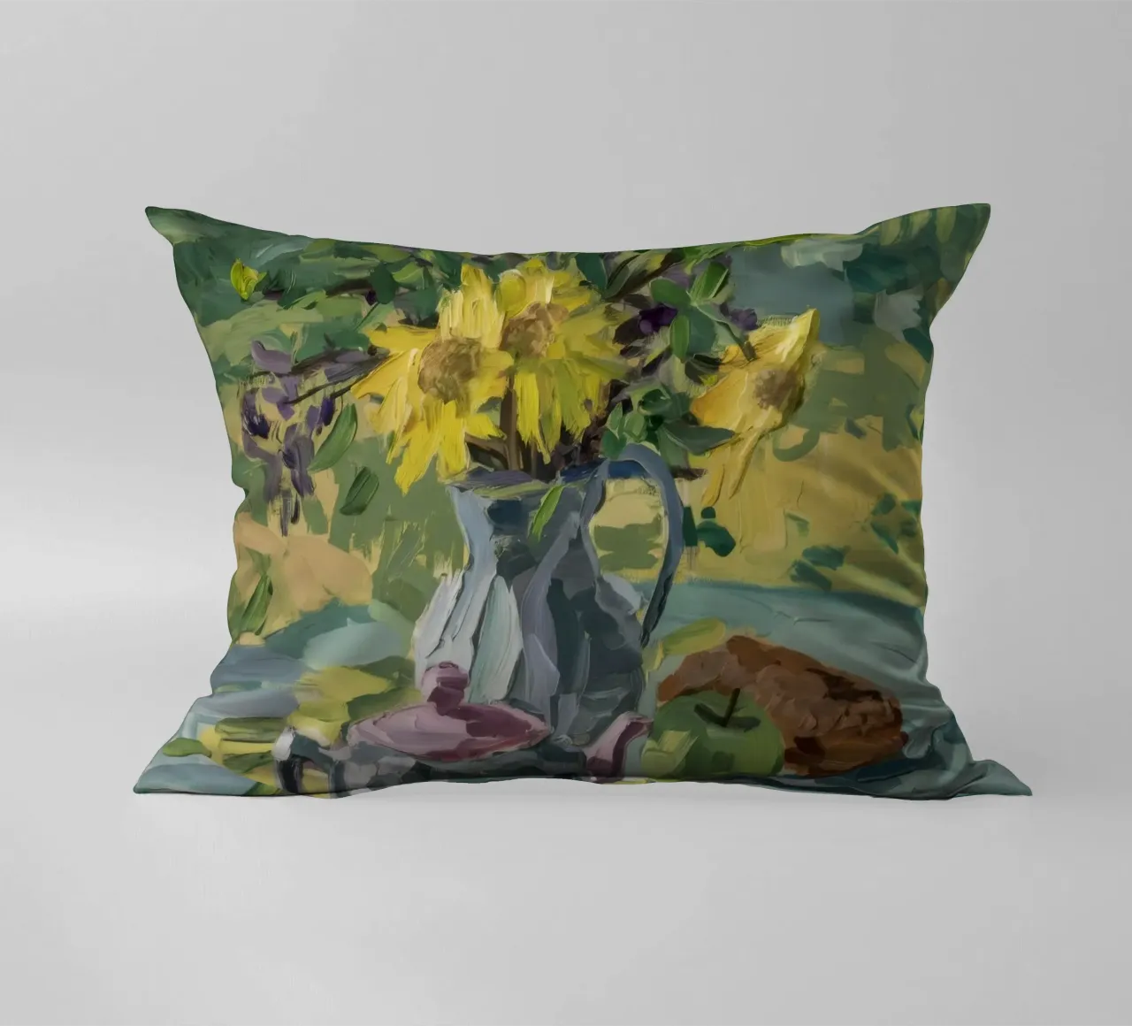 Sunflower Tea Harmony decorative cushion by Radiance Landscape