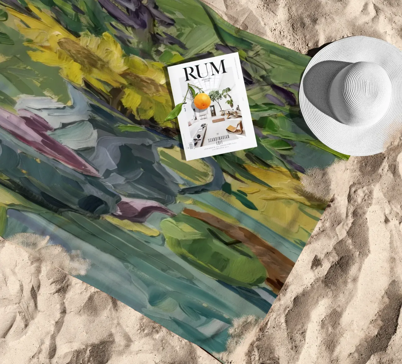 Sunflower Tea Harmony beach towel by Radiance Landscape