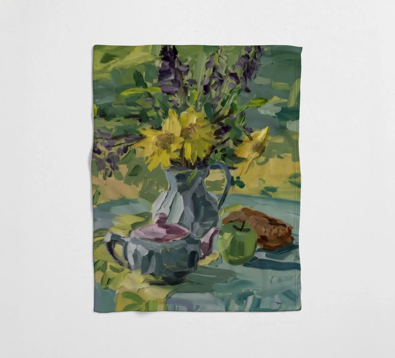 Sunflower Tea Harmony fleece blanket by Radiance Landscape
