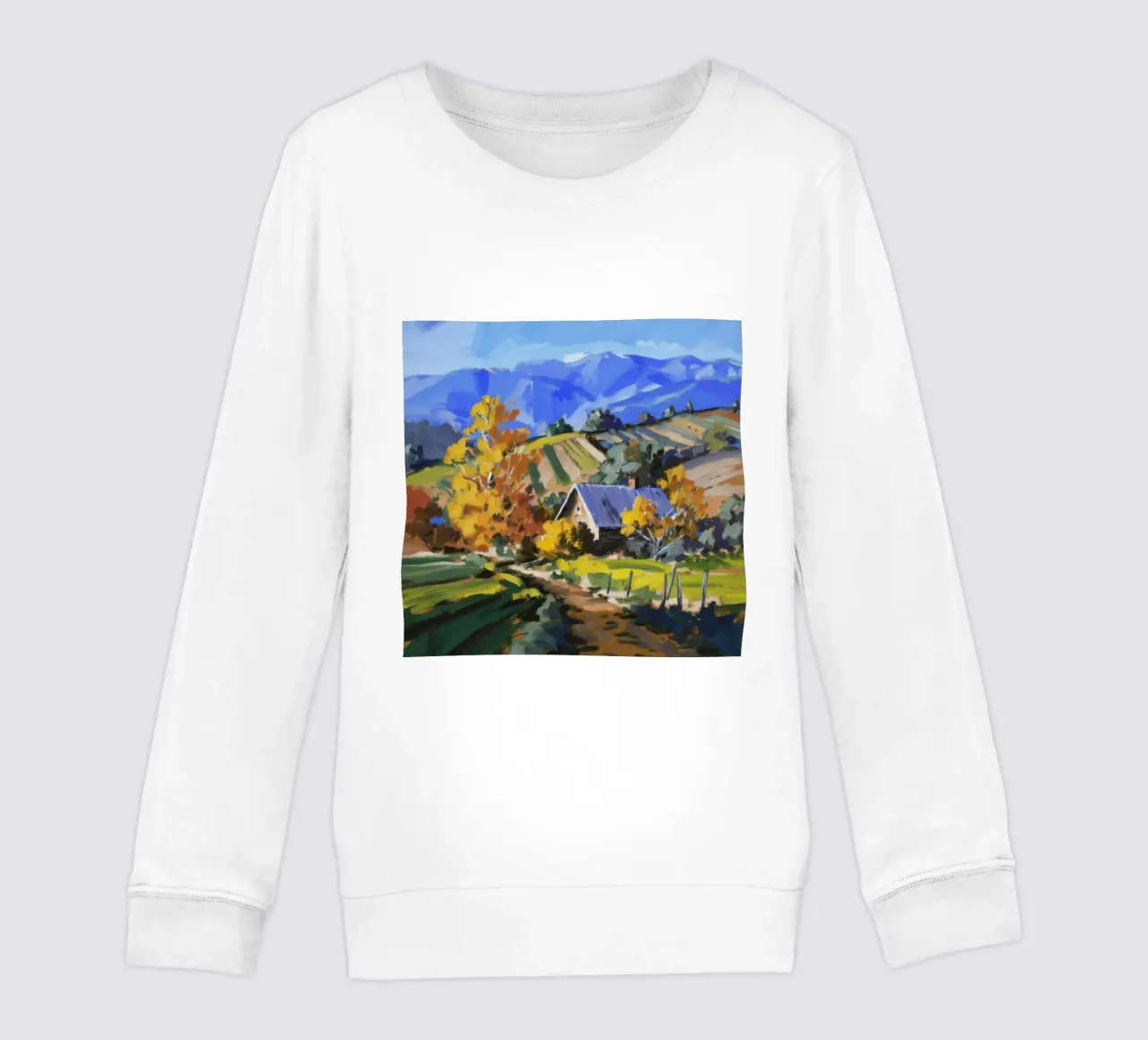 Patchwork de otoño en la ladera sudadera para niño de Celestial Harmony
