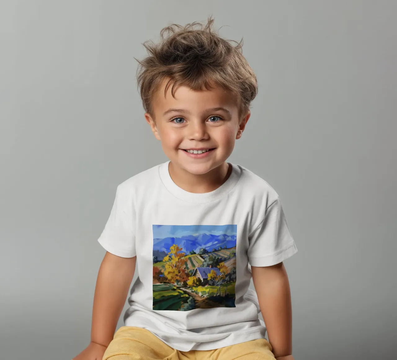 Patchwork d'autunno in collina t-shirt bambini da Celestial Harmony