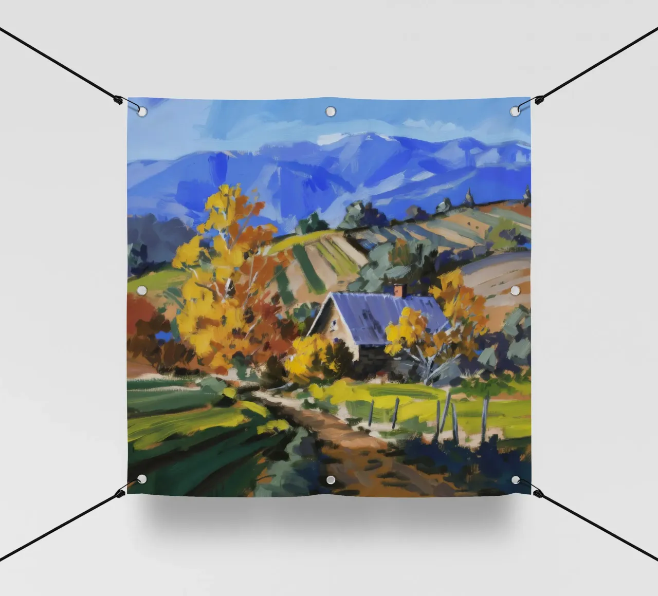 Patchwork d'autunno in collina telo in pvc da Celestial Harmony