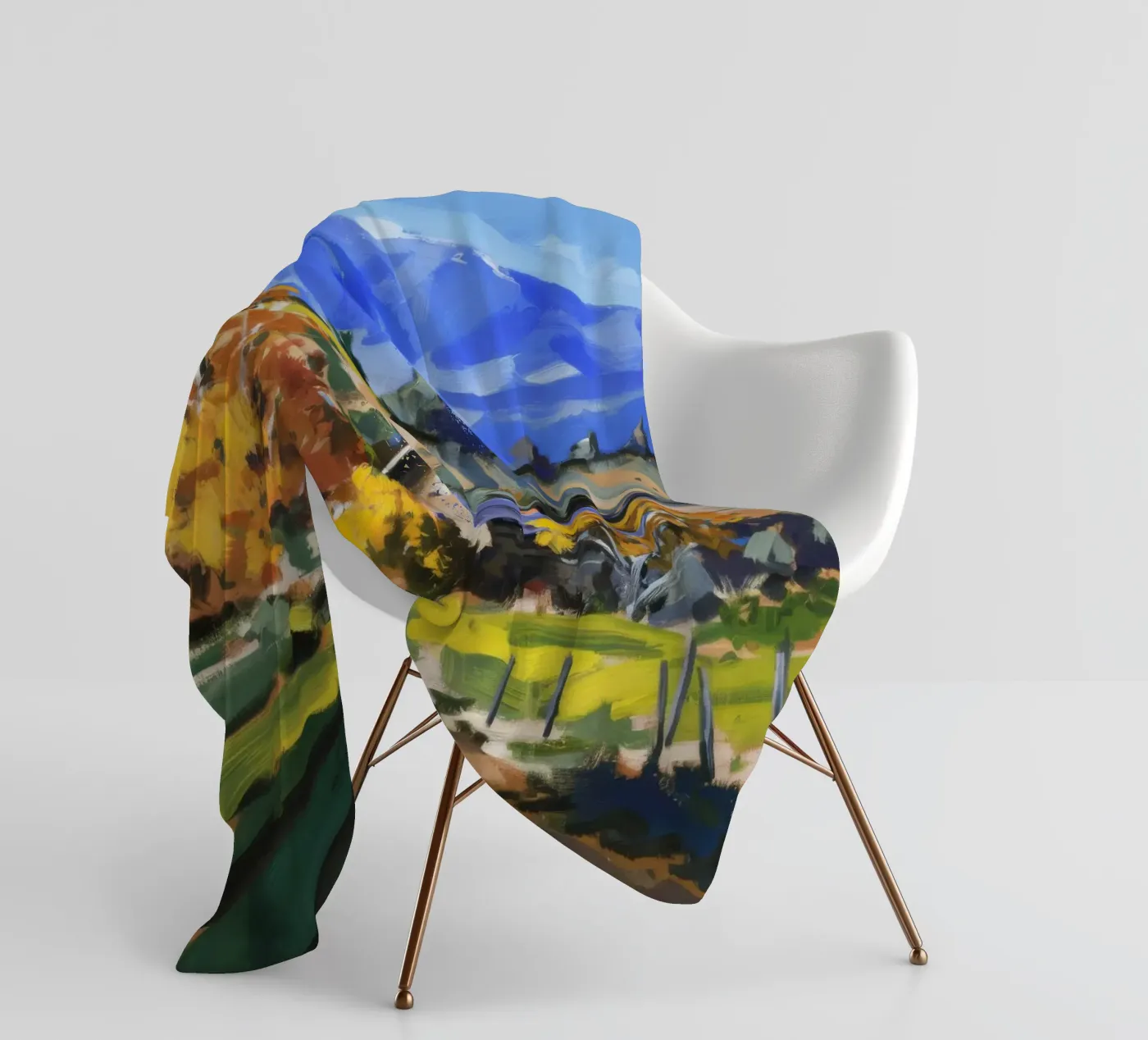 Hillside Autumn Patchwork Fleecedecke von Celestial Harmony