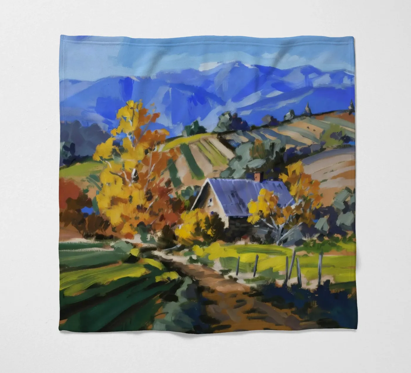 Herfst patchwork voor hellingen fleecedeken van Celestial Harmony